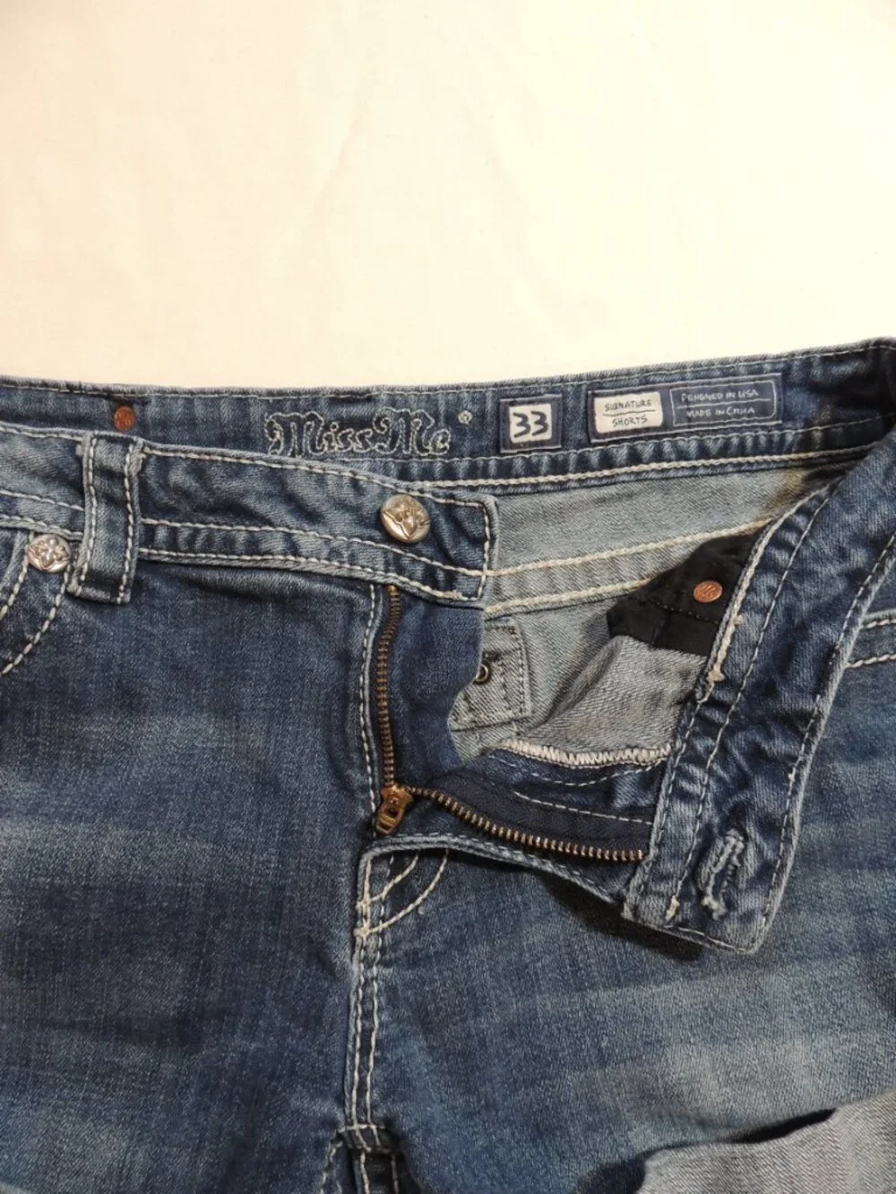 Miss Me Shorts Woman Size 33 Pockets Denim Blue Jeans Shorts